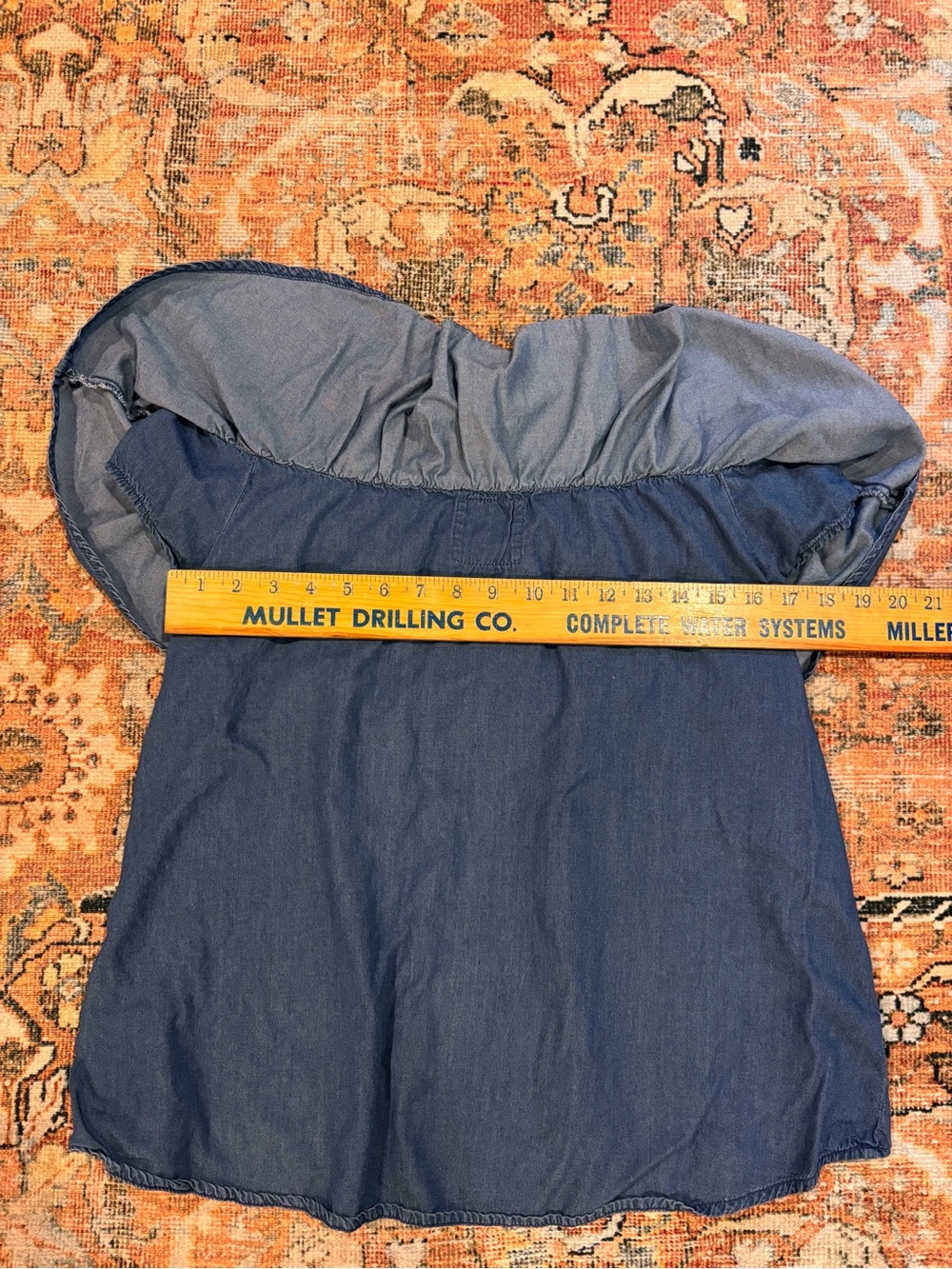 Altar'd State Off-Shoulder Ruffle Denim Top-M - Picture 6 of 7